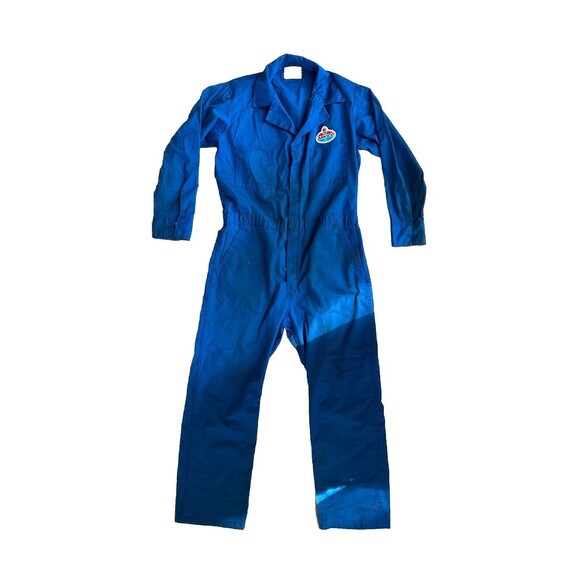 Vintage Amoco Gas Service Station Coveralls Uniform 44 Large Jumpsuit - Work - Picture 1 of 12